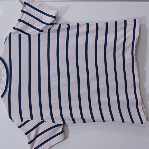 Unisex 2XL blue/white striped ringer collar, Spdr-Mn Pocket Tshirt - Picture 7 of 7